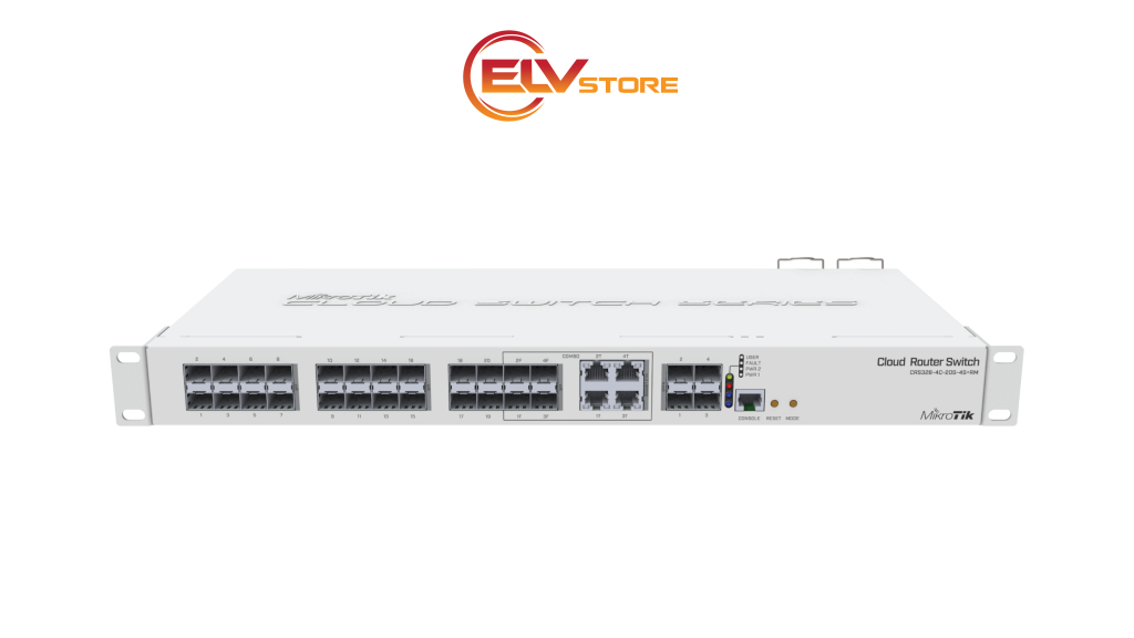 Switch MikroTik CRS328-4C-20S-4S+RM - 20 port SFP, 4 port SFP+, 4 port Combo