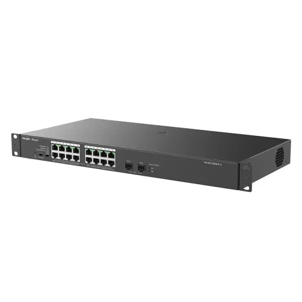 Switch mạng PoE Ruijie RG-ES118GS-P-L - 16 cổng PoE+, 2 cổng uplink Gigabit - Hình ảnh 3