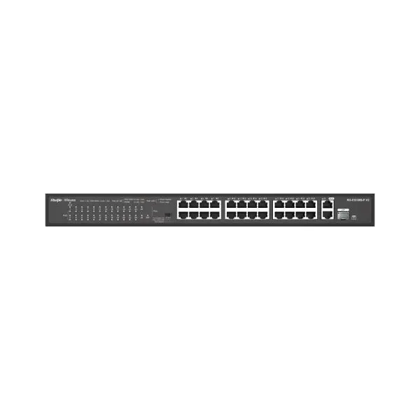 Switch mạng Ruijie RG-ES126S-P V2 – 24 cổng PoE+, 2 uplink Gigabit