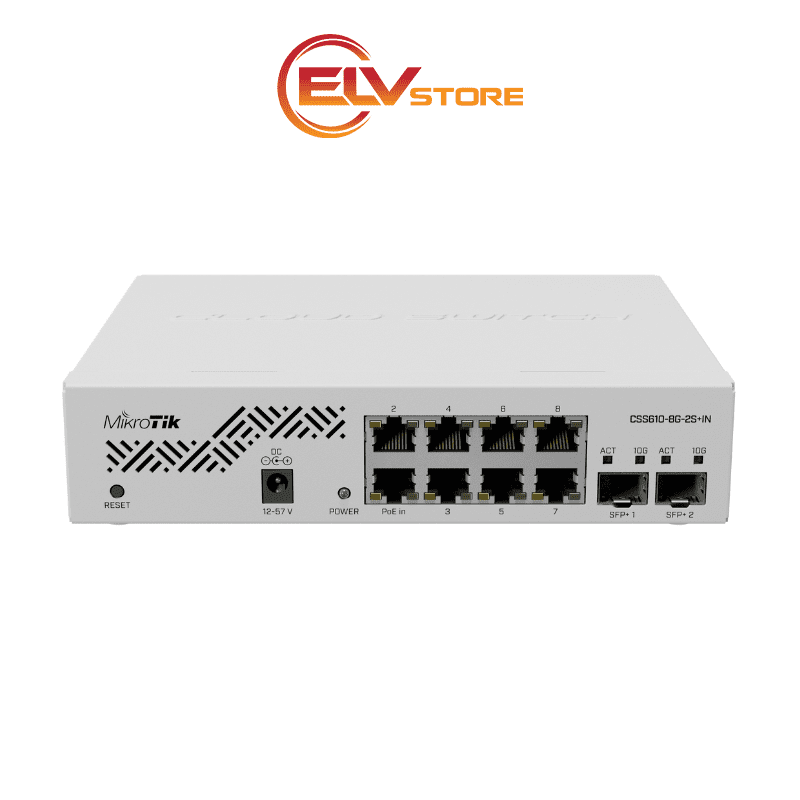 Switch Layer 2 MikroTik CSS610-8G-2S+IN - 8 Port GE, 2 ports SFP+ 10G