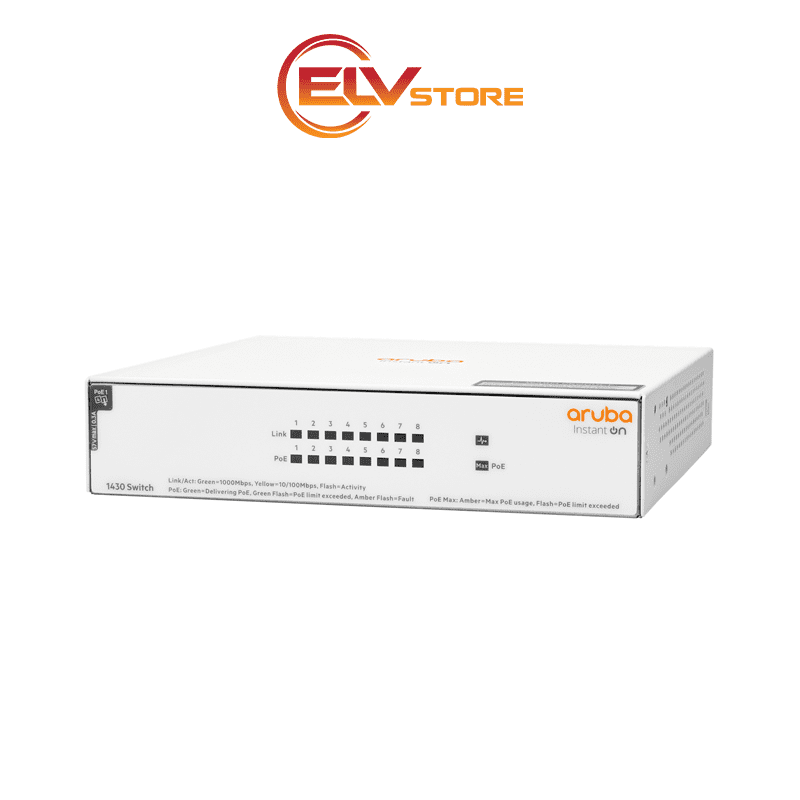 HPE Networking Instant On Switch Series 1430 8G Class4 PoE 64W (R8R46A) - Hình ảnh 2