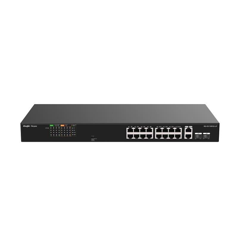 Switch mạng PoE Ruijie RG-ES118FGS-LP - 16 cổng PoE+, 2 cổng Gigabit - Hình ảnh 3