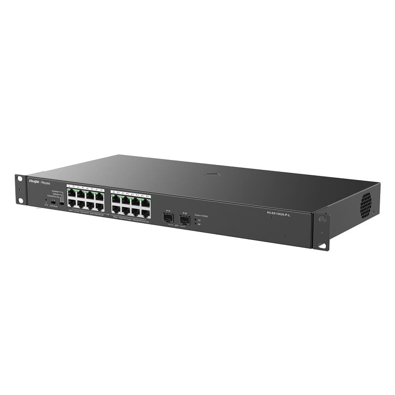 Switch mạng PoE Ruijie RG-ES118GS-P-L - 16 cổng PoE+, 2 cổng uplink Gigabit - Hình ảnh 3