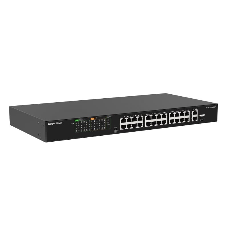 Switch mạng PoE Ruijie RG-ES126FGS-LP – 24 cổng PoE+, 2 uplink Gigabit, 1 combo - Hình ảnh 3