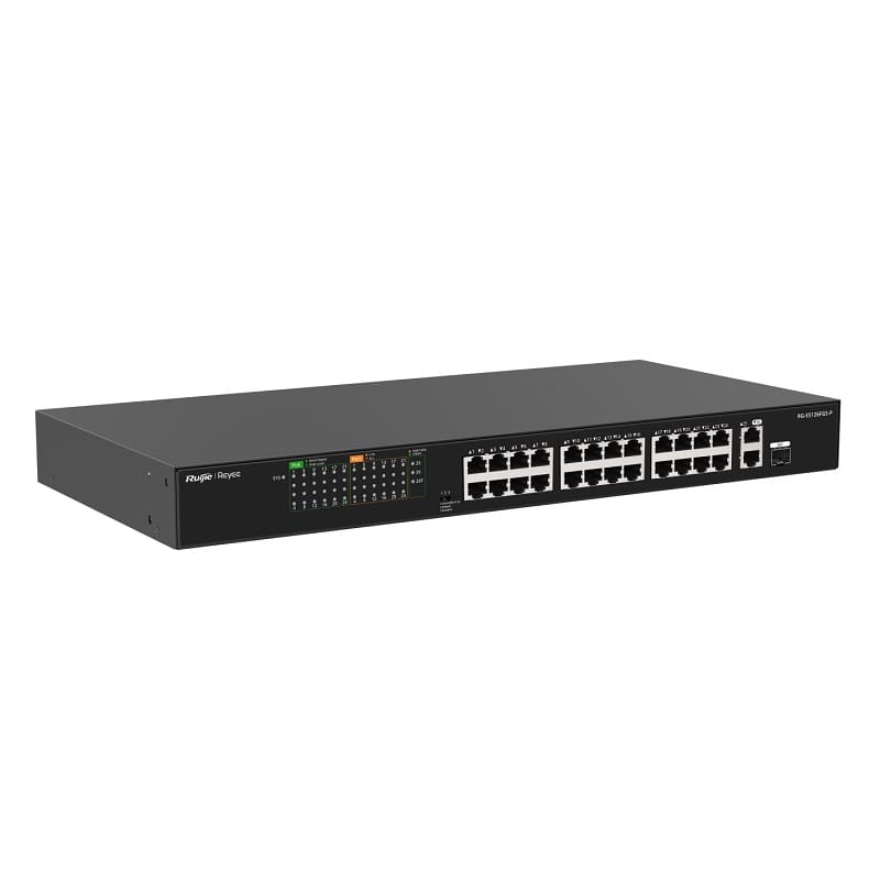 Switch mạng PoE Ruijie RG-ES126FGS-P – 24 cổng PoE+, 2 uplink Gigabit, 1 combo - Hình ảnh 3