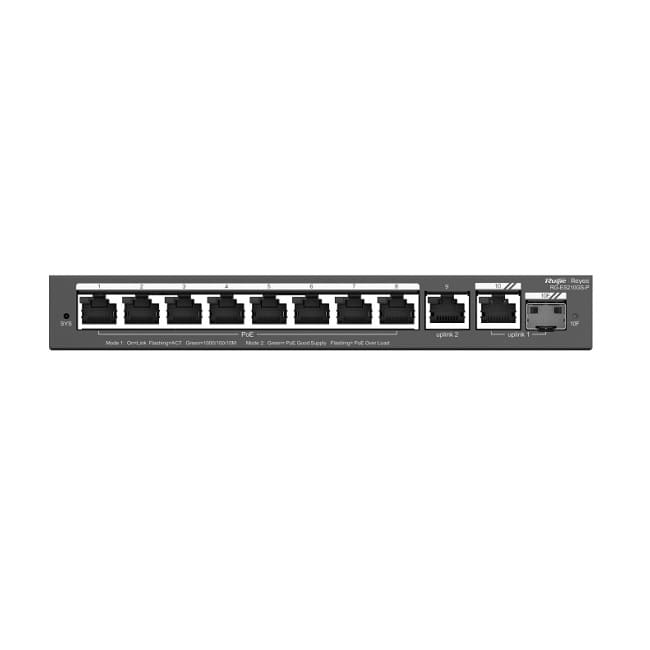 Switch mạng PoE Ruijie RG-ES210GS-P – 10 cổng Gigabit Smart Cloud Managed