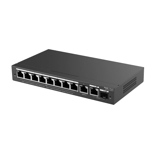 Switch mạng PoE Ruijie RG-ES210GS-P – 10 cổng Gigabit Smart Cloud Managed - Hình ảnh 2