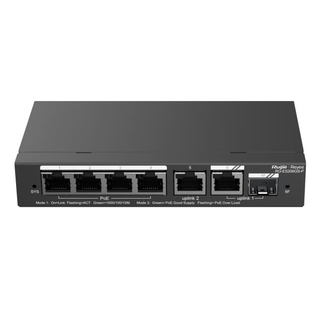 Switch mạng PoE Ruijie RG-ES206GS-P – 6 Port Gigabit Smart Cloud Managed - Hình ảnh 3