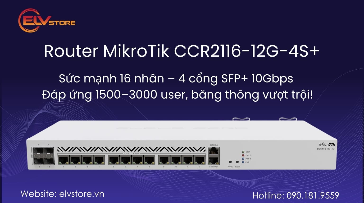 Khám phá MikroTik CCR2116-12G-4S+- Sức mạnh định tuyến đỉnh cao