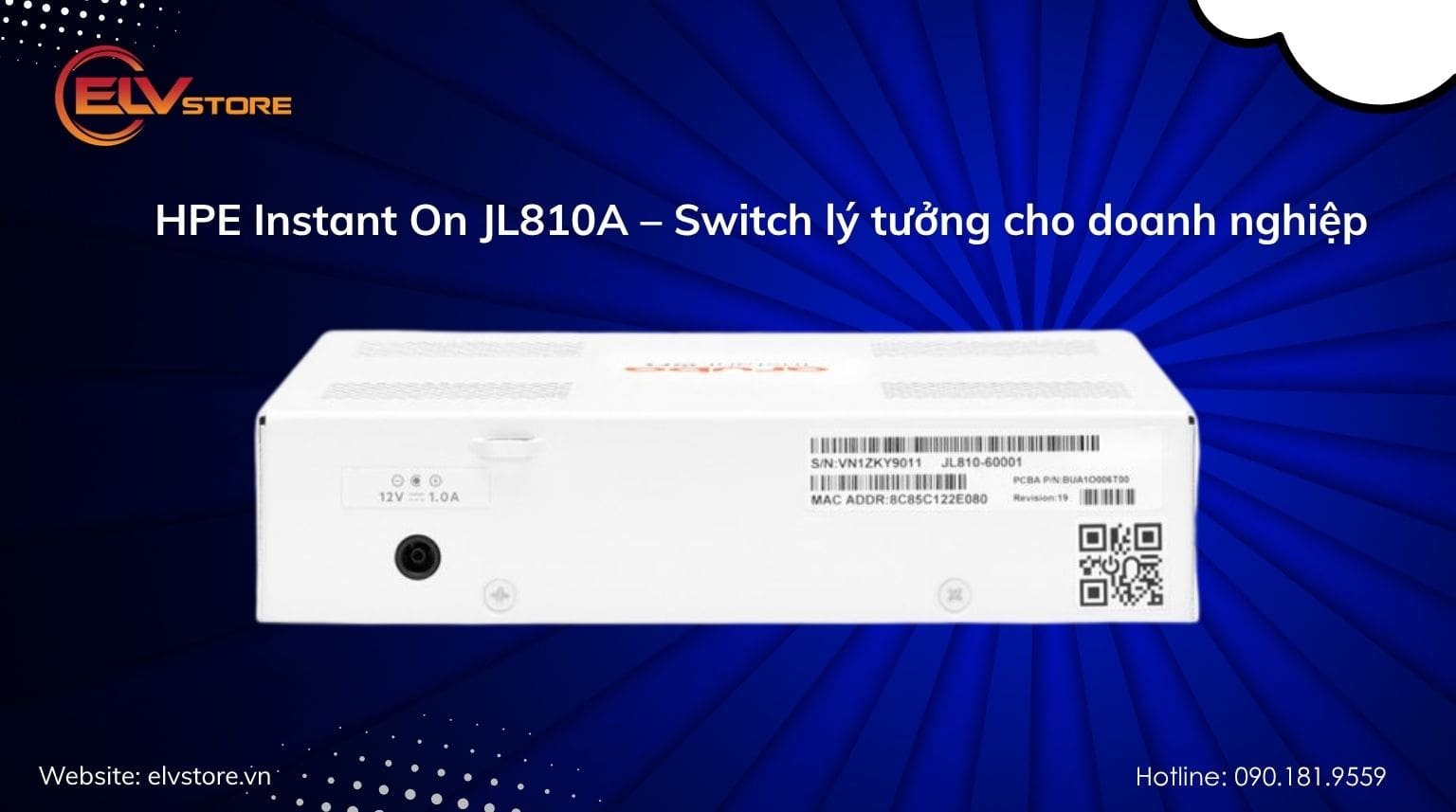 Switch mạng 8 cổng Gigabit HPE JL810A – Giải pháp tối ưu cho văn phòng nhỏ