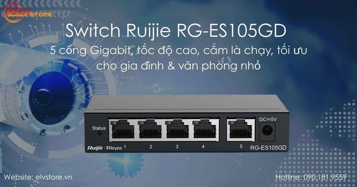 Đánh giá Switch Ruijie RG-ES105GD – Giải pháp mạng Gigabit bền bỉ cho văn phòng nhỏ