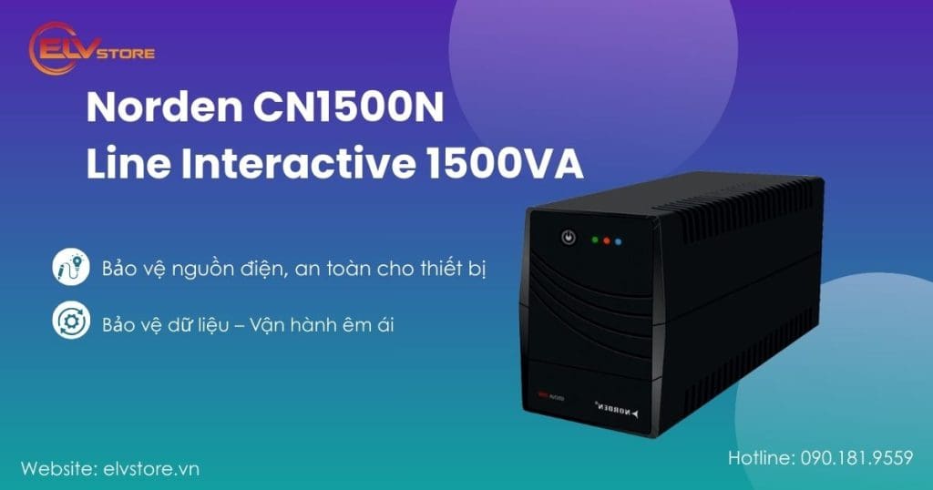 Đánh Giá UPS Norden CN1500N: Công Suất Mạnh, Pin Lâu, Giá Hợp Lý