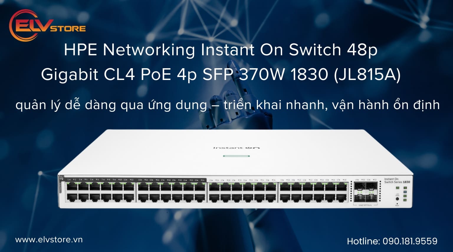 Switch PoE 48 Cổng HPE JL815A – Giải Pháp Mạng Doanh Nghiệp Công Suất Cao