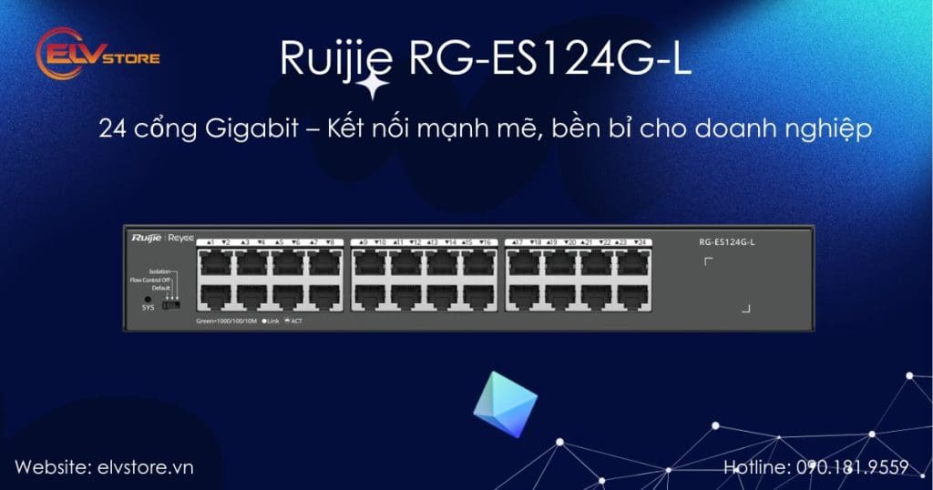 Đánh giá Switch Ruijie RG-ES124G-L – Giải pháp mạng Gigabit ổn định cho doanh nghiệp