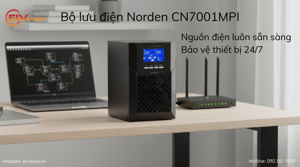 Bộ lưu điện Norden CN7001MPI – Giải pháp ổn định nguồn điện cho hệ thống mạng và camera