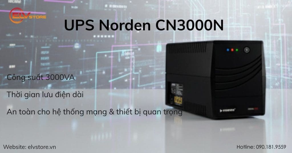 UPS Norden CN3000N – Giải pháp lưu điện đáng tin cậy cho doanh nghiệp