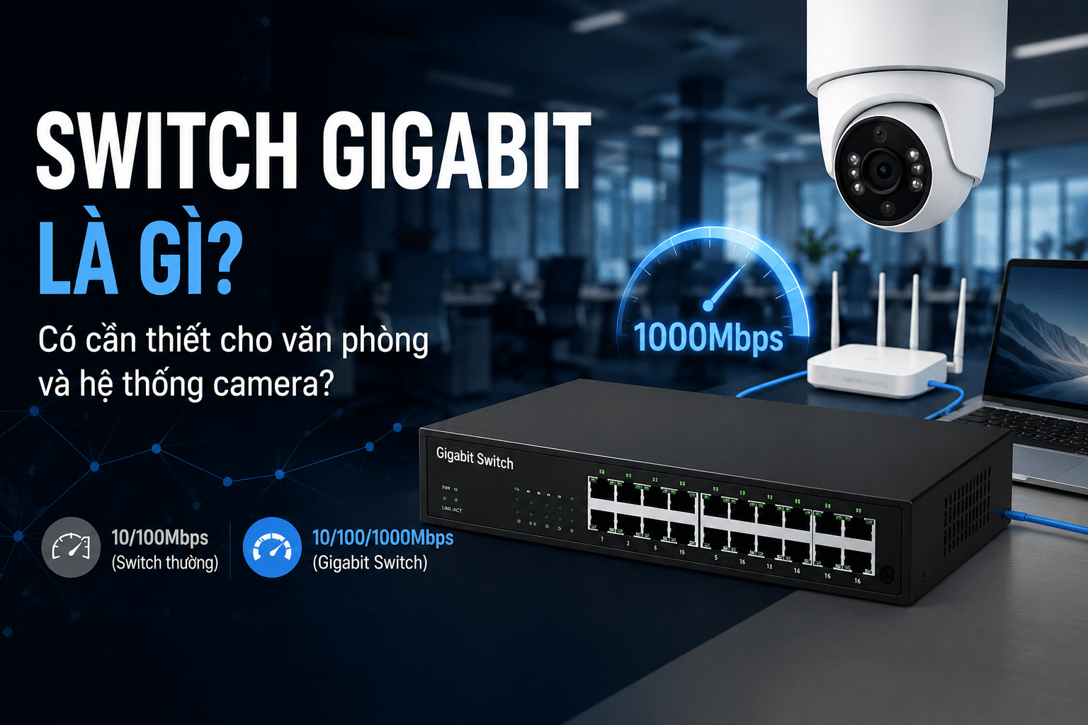 Switch Gigabit là gì? Có cần thiết cho văn phòng và hệ thống camera?