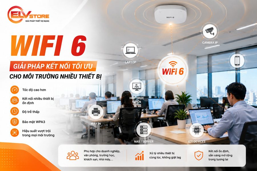 WiFi 6 giúp doanh nghiệp kết nối nhiều thiết bị ổn định